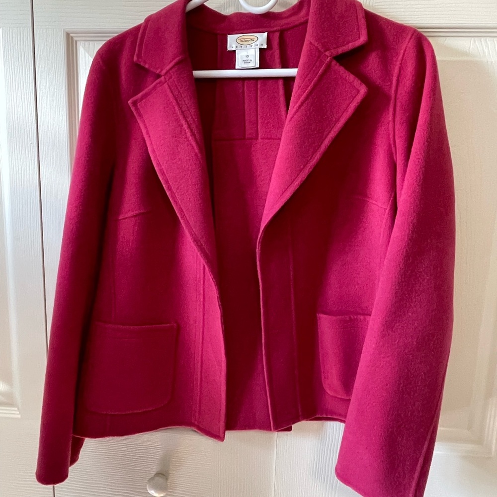 Talbots Vibrant Pink Wool Blazer